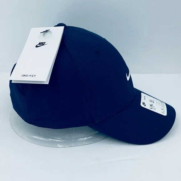 NIKE HAT/CAP UNISEX, NAVY BLUE COLOR, UNISEX, ADJ STRAP, WHITE LOGO EMBROIDERED - Picture 4 of 13